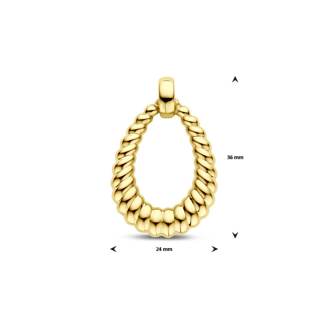 14k Geelgouden Hanger – Tijdloze Elegantievorm in Groot Formaat