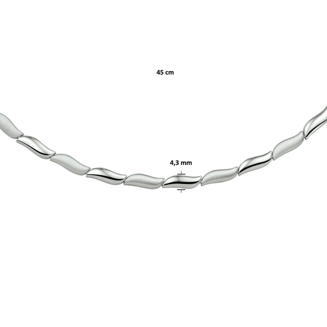 Halskette poliert/matt 4,3 mm 45 cm Silber rhodiniert