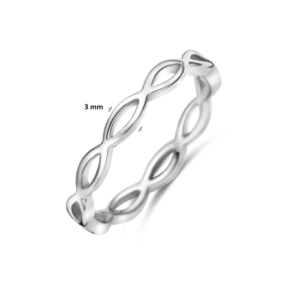 Rhodinierter 925er Silberring 3 mm Damen