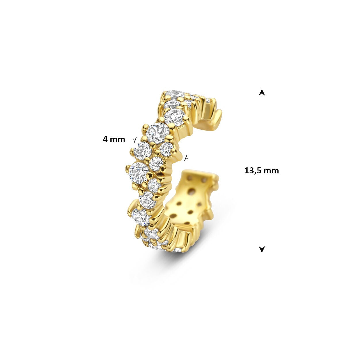 Vergoldete Silber-Ohrklemme mit Zirkonia – strahlendes Detail ohne Piercing