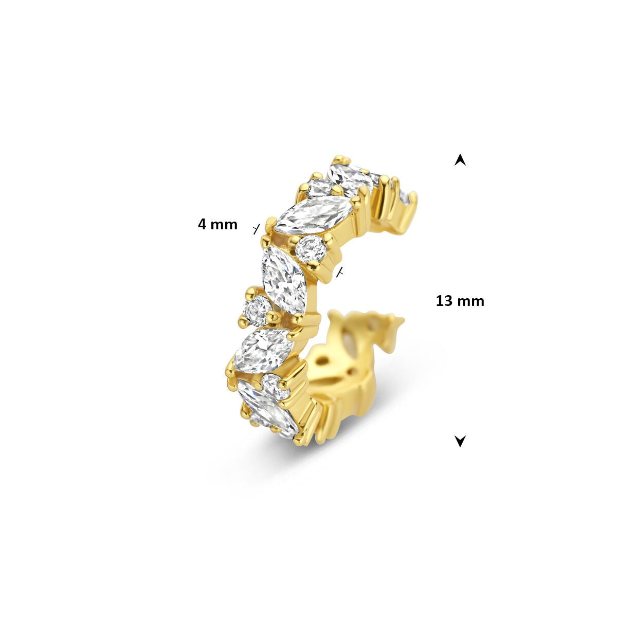 Vergoldete Silber-Ohrklemme mit Zirkonia – funkelnder Akzent ohne Piercing