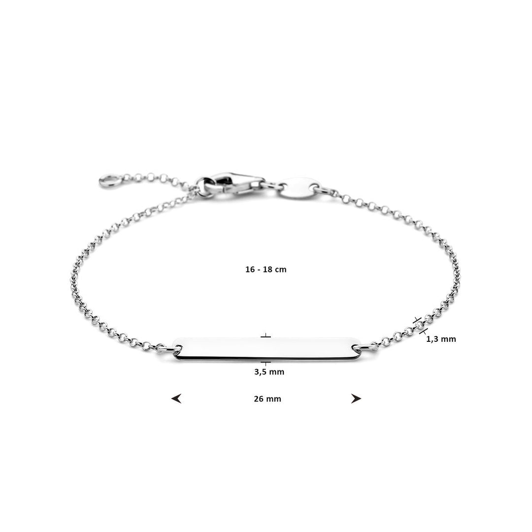 Gravurarmbandplatte 3,5 mm 16 - 18 cm Silber rhodiniert