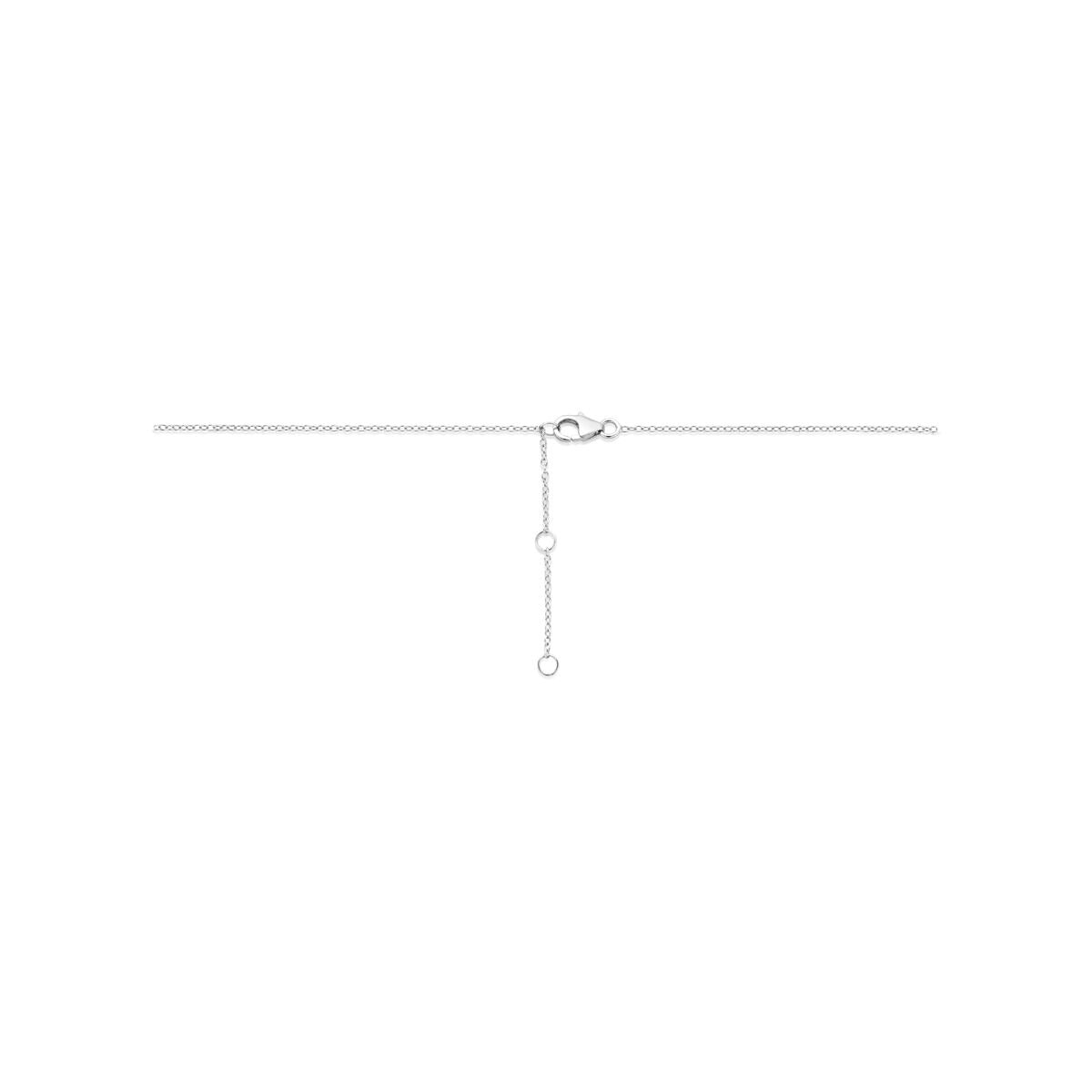 Silberne Damenhalskette mit Herzchen – rhodiniertes Collier 45 cm
