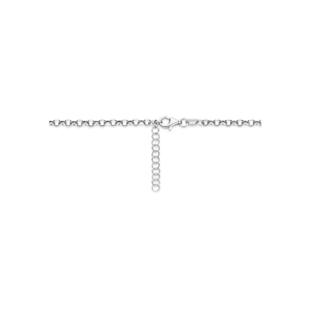 Gerhodineerd 925 zilveren Y-collier met hartje