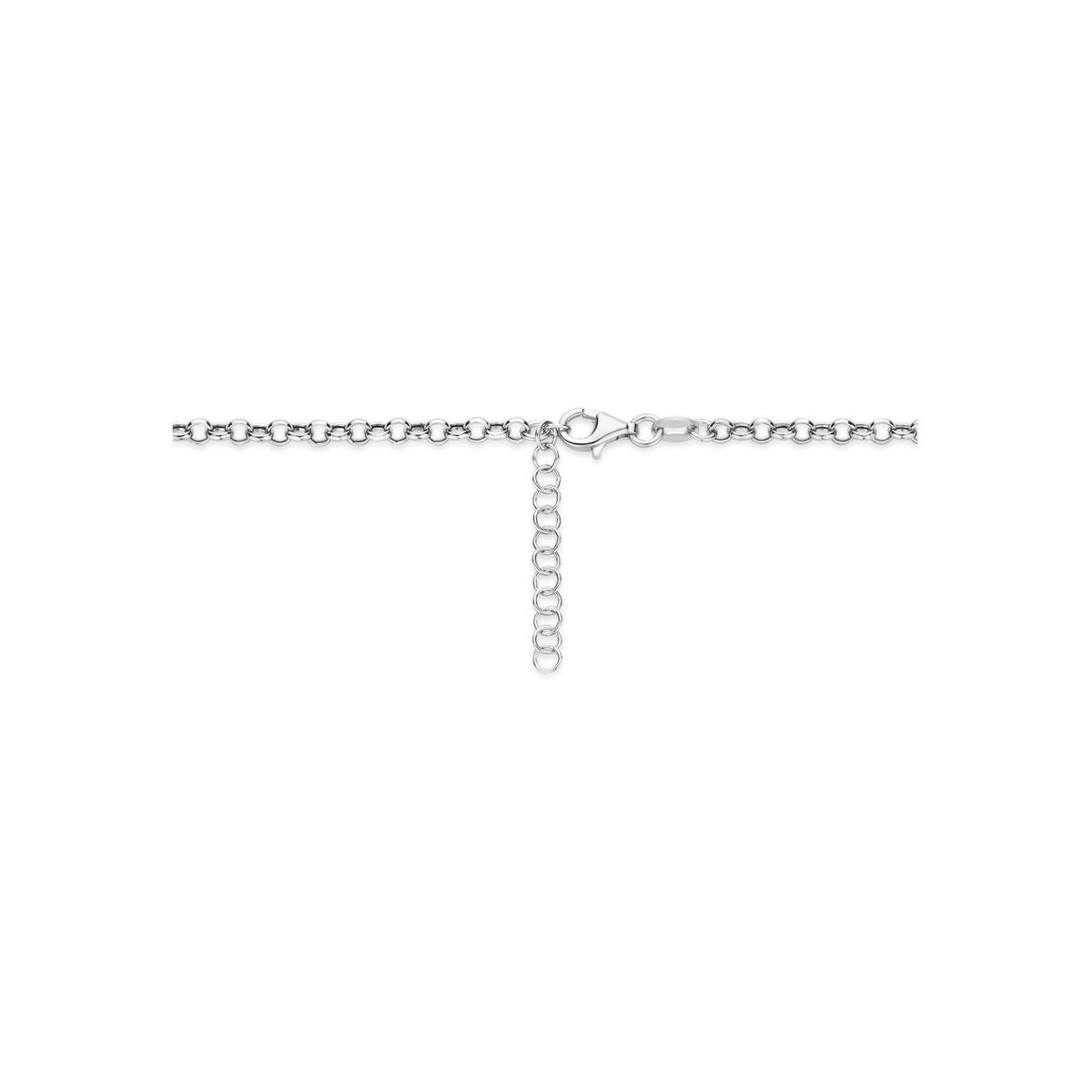 Rhodiniertes 925er Silber Y-Collier mit Herz