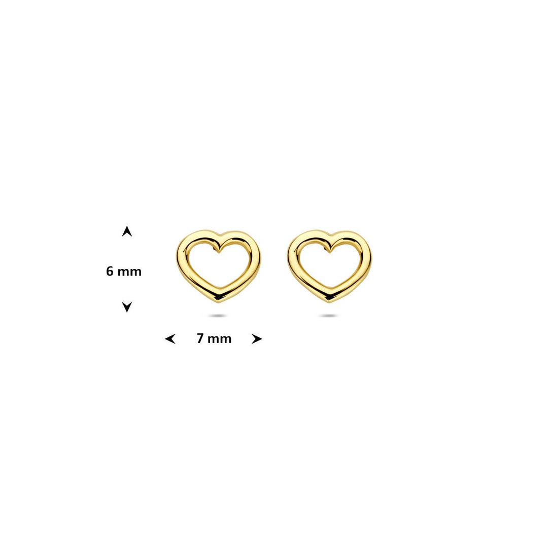 Ohrstecker Herz 14K Gelbgold