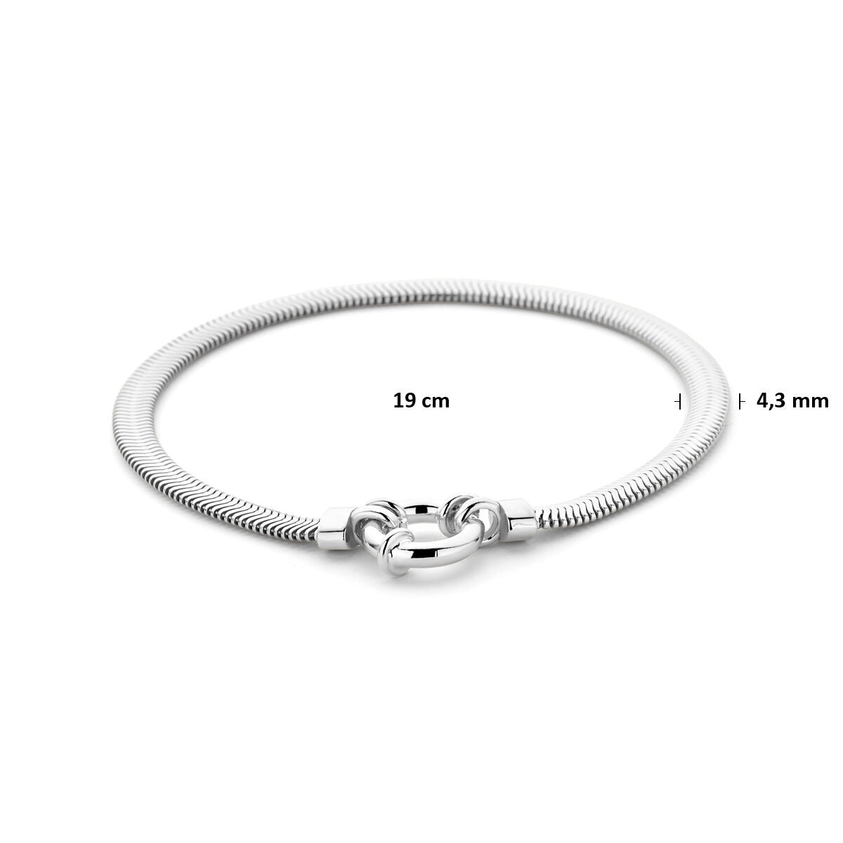 925er Silberarmband Schlange flach