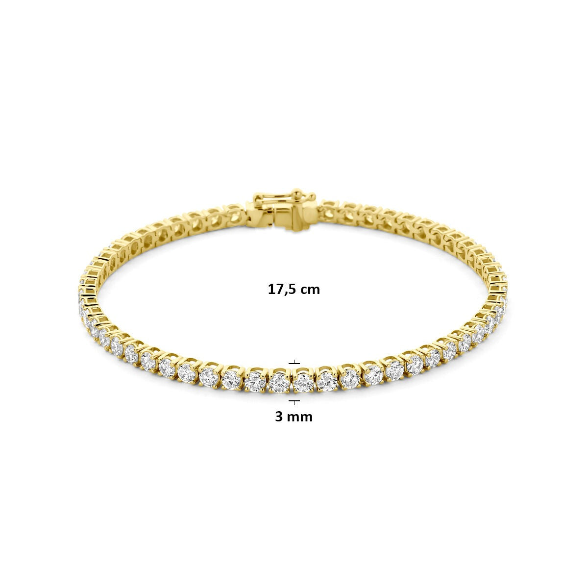 14k Goldenes Tennisarmband mit Lab Grown Diamant