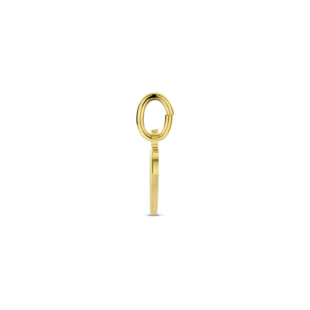 Gravur Herz matt diamantiert 14K Gelbgold