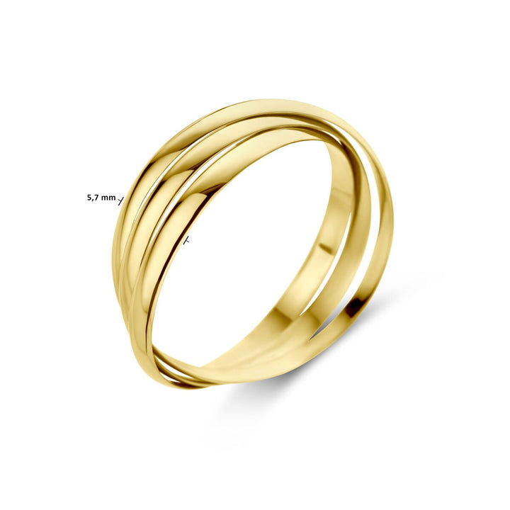 9k Geelgouden ring met drie losse ringen