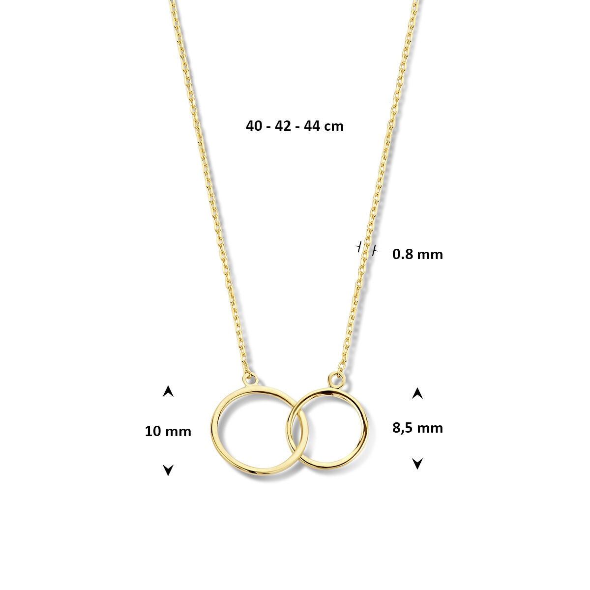 9K Collier 40 - 42 - 44 cm 9K gelb