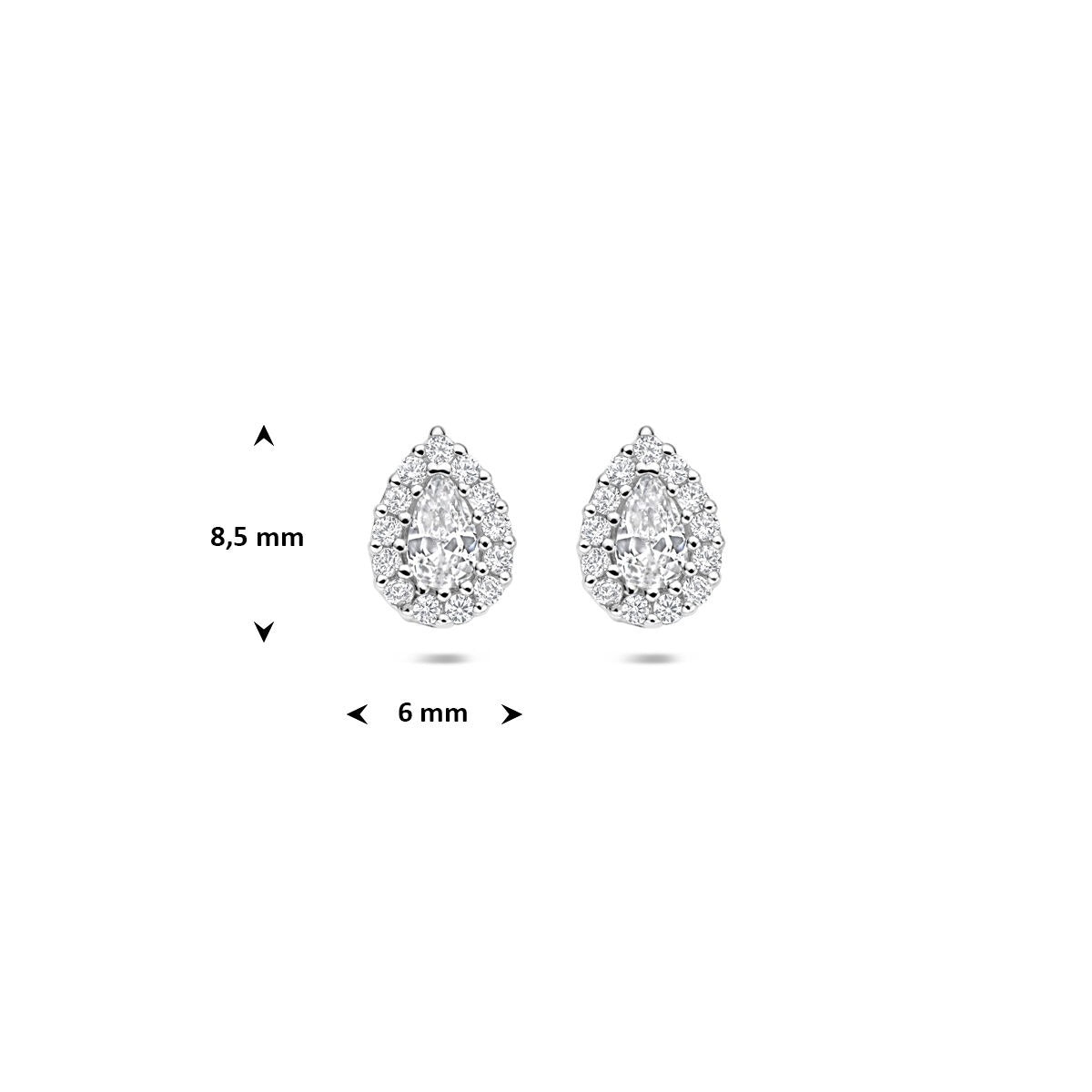 Silberohrstecker mit Zirkonia – rhodiniertes 925er Silber