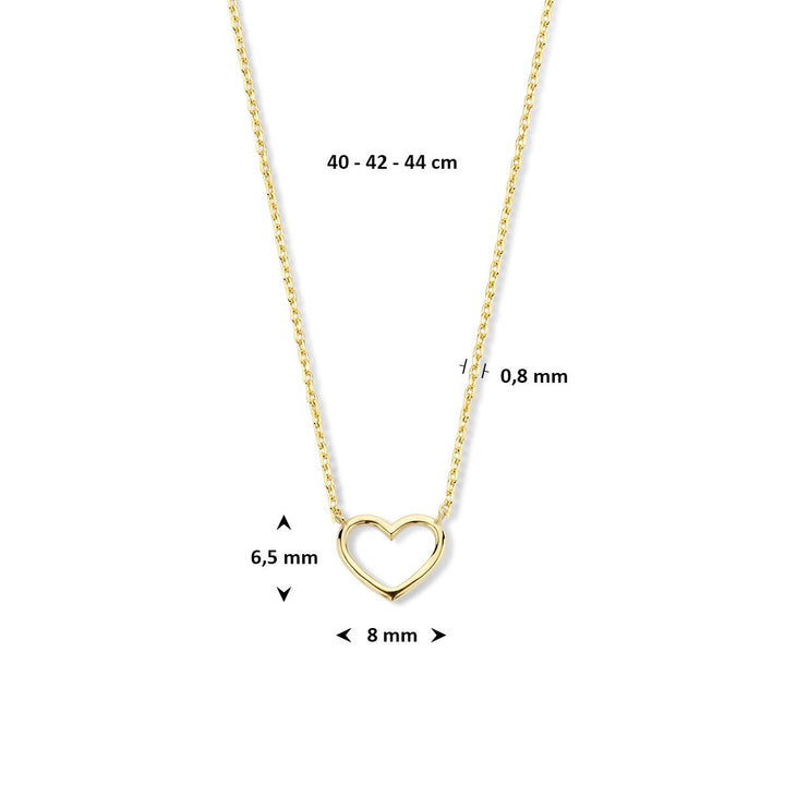 9k geelgouden collier met hartje
