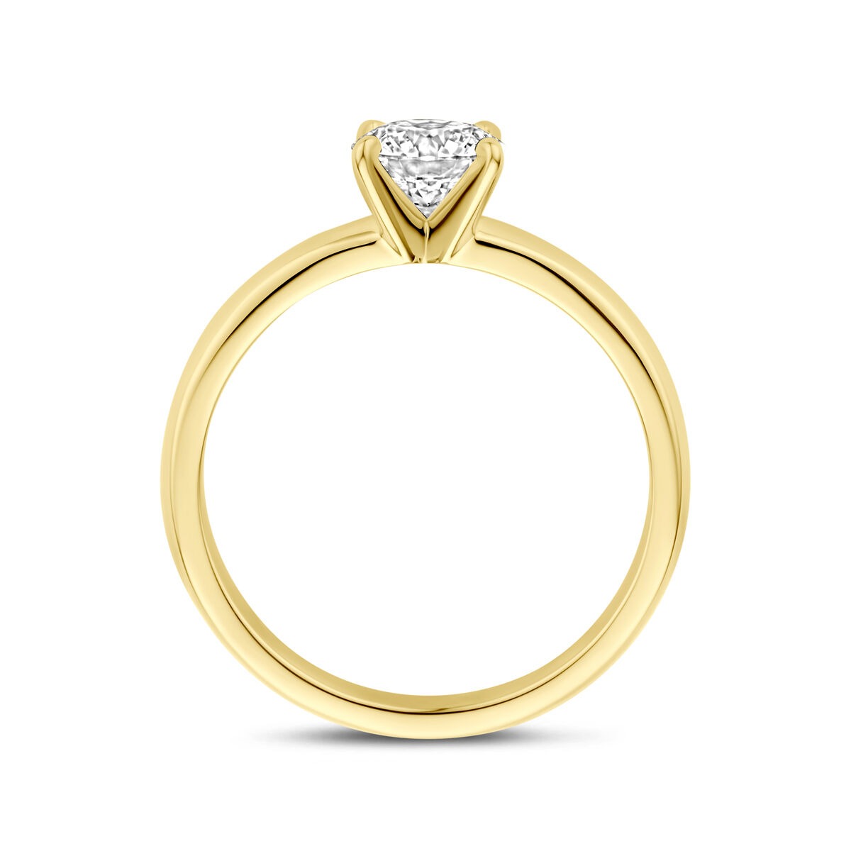 14k Gelbgoldring mit Labor-Diamant 0.75ct