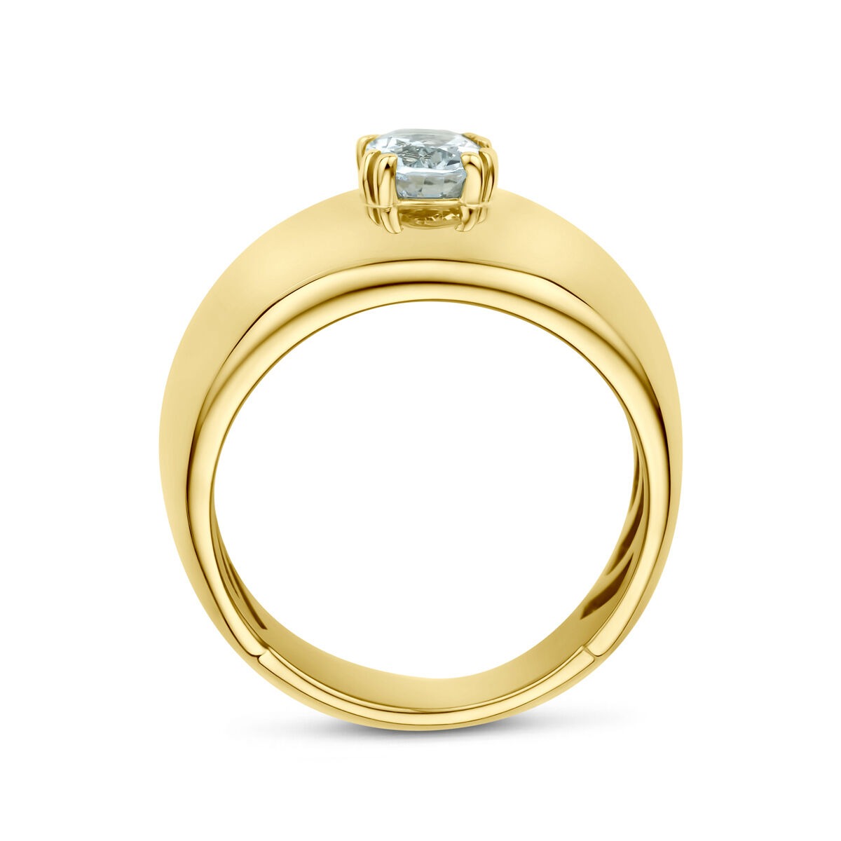 14K Gelbgoldring mit Aquamarin