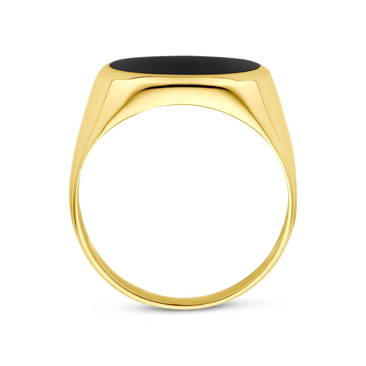 14k Gelbgoldring mit Onyx
