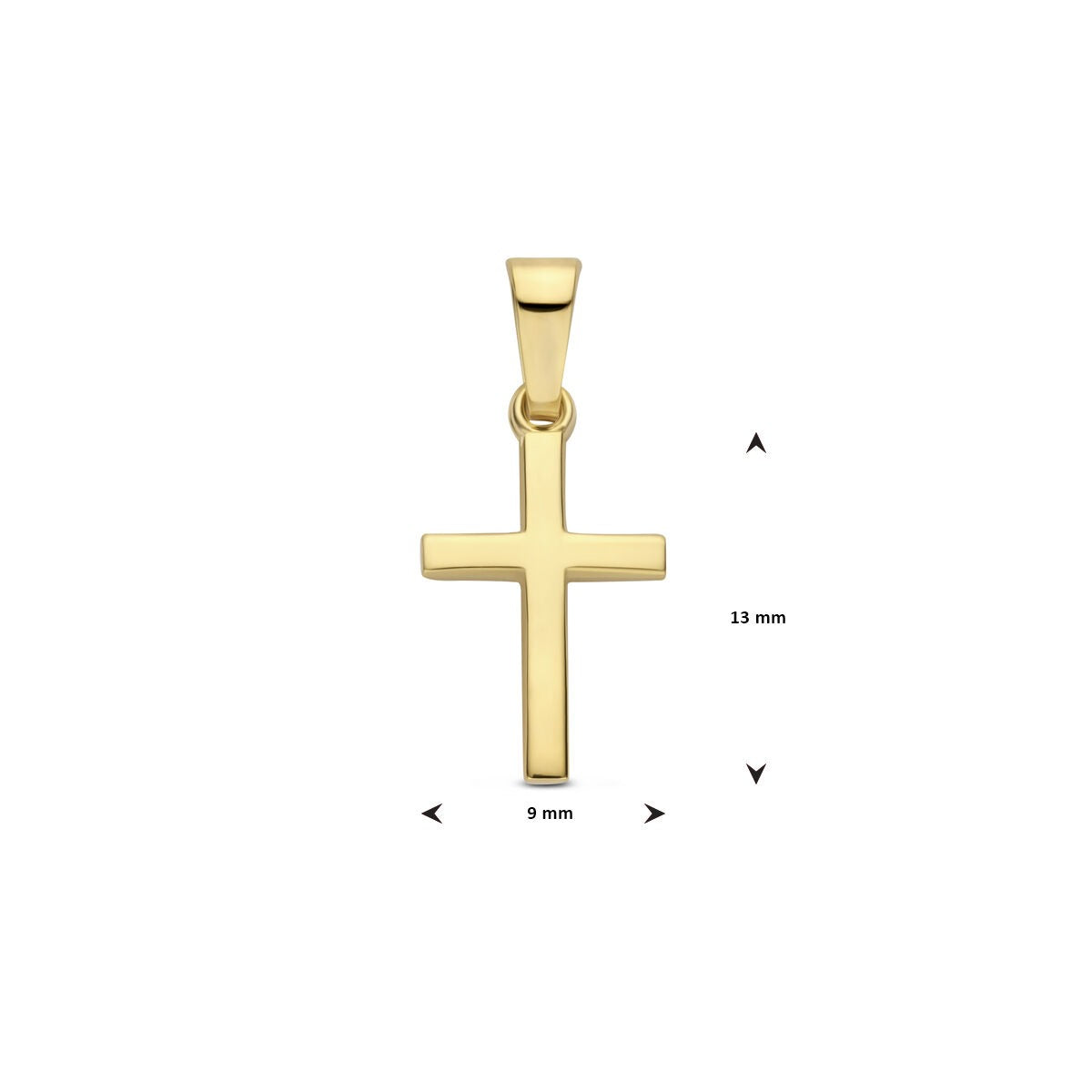 14 Karat Gelbgold Kreuzanhänger – klassisches Symbol in edlem Format