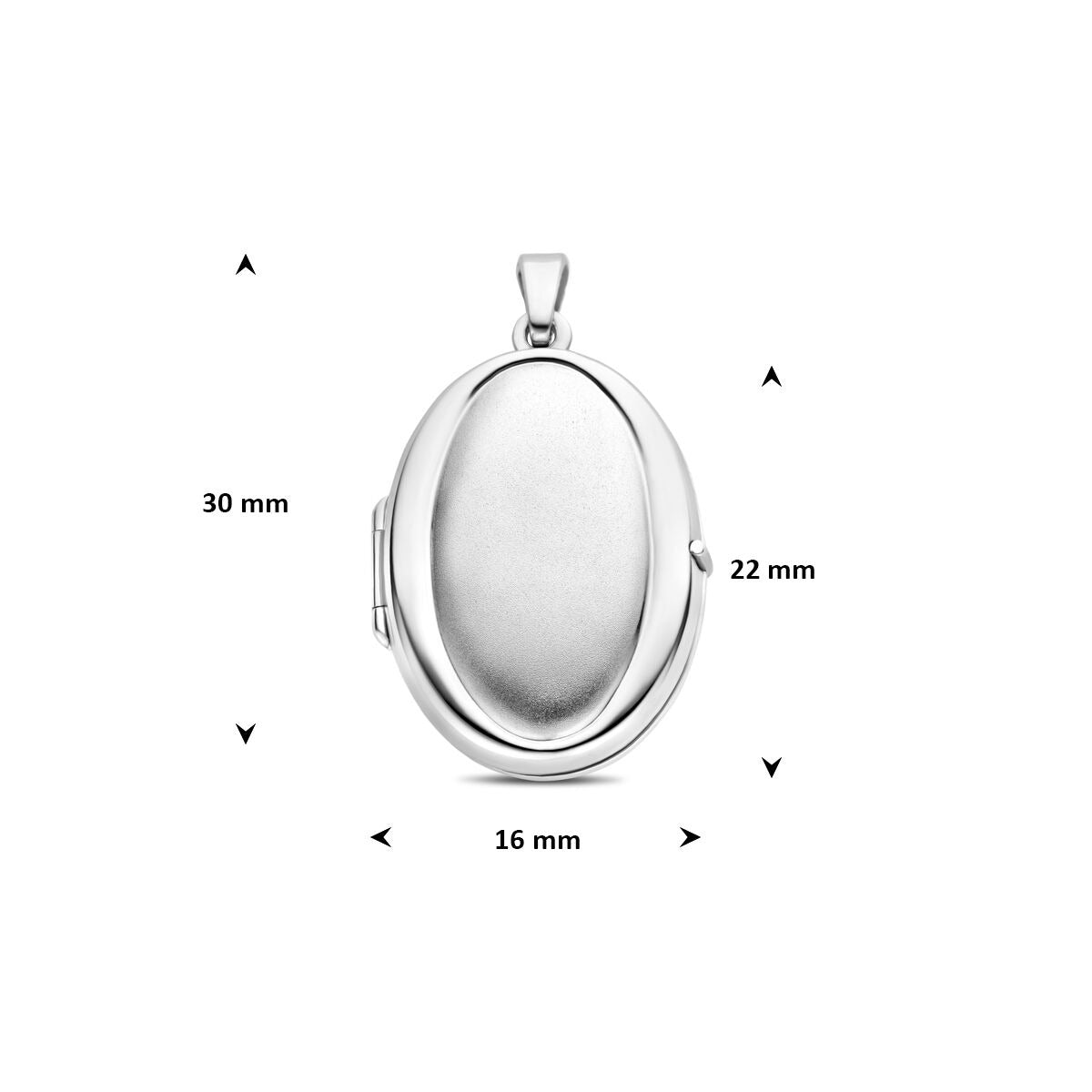 Silbermedaillon – oval rhodiniertes 925er Silber mit poliert/mattierter Oberfläche