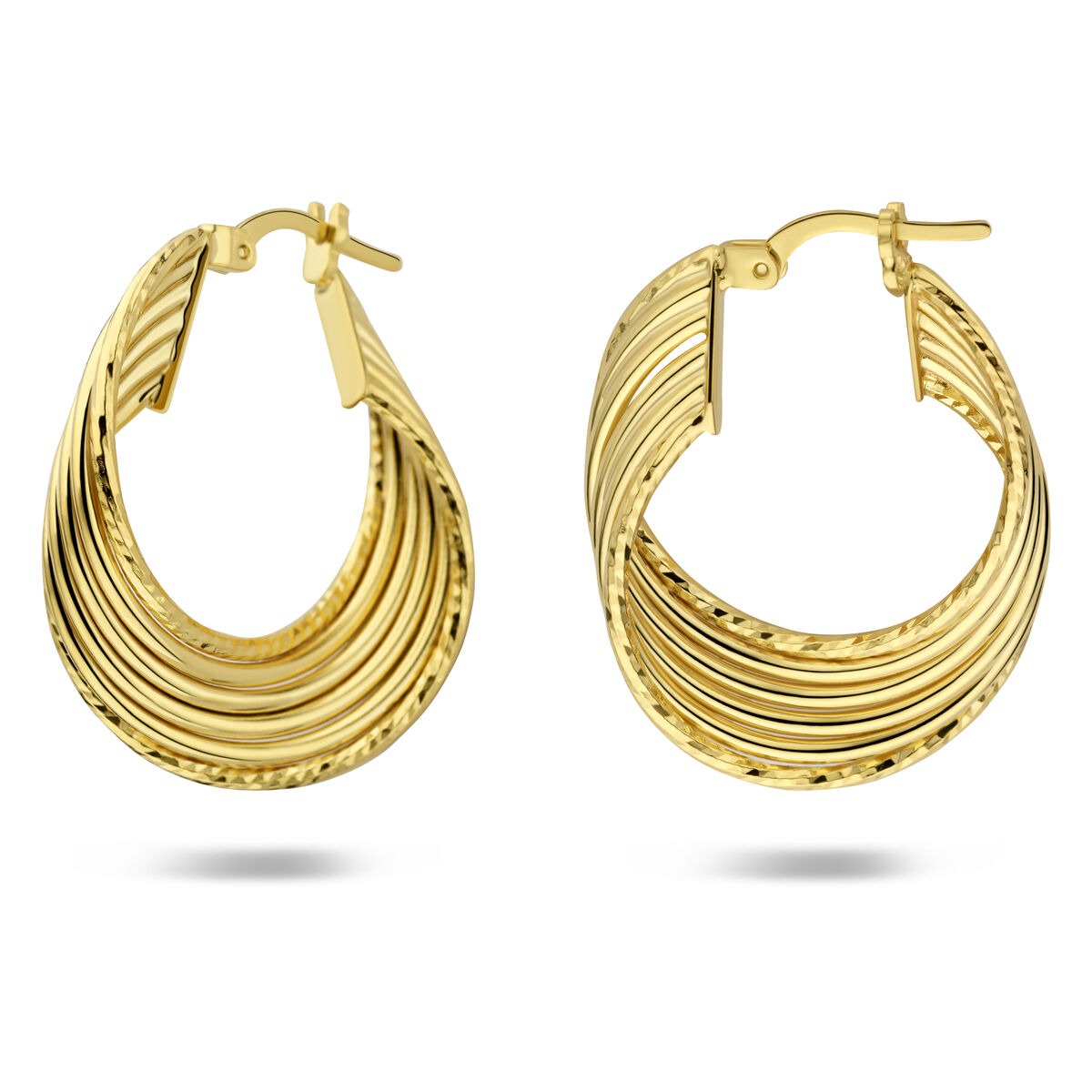 Ovale Ohrringe aus vergoldetem Silber – raffinierte Form mit goldenem Glanz