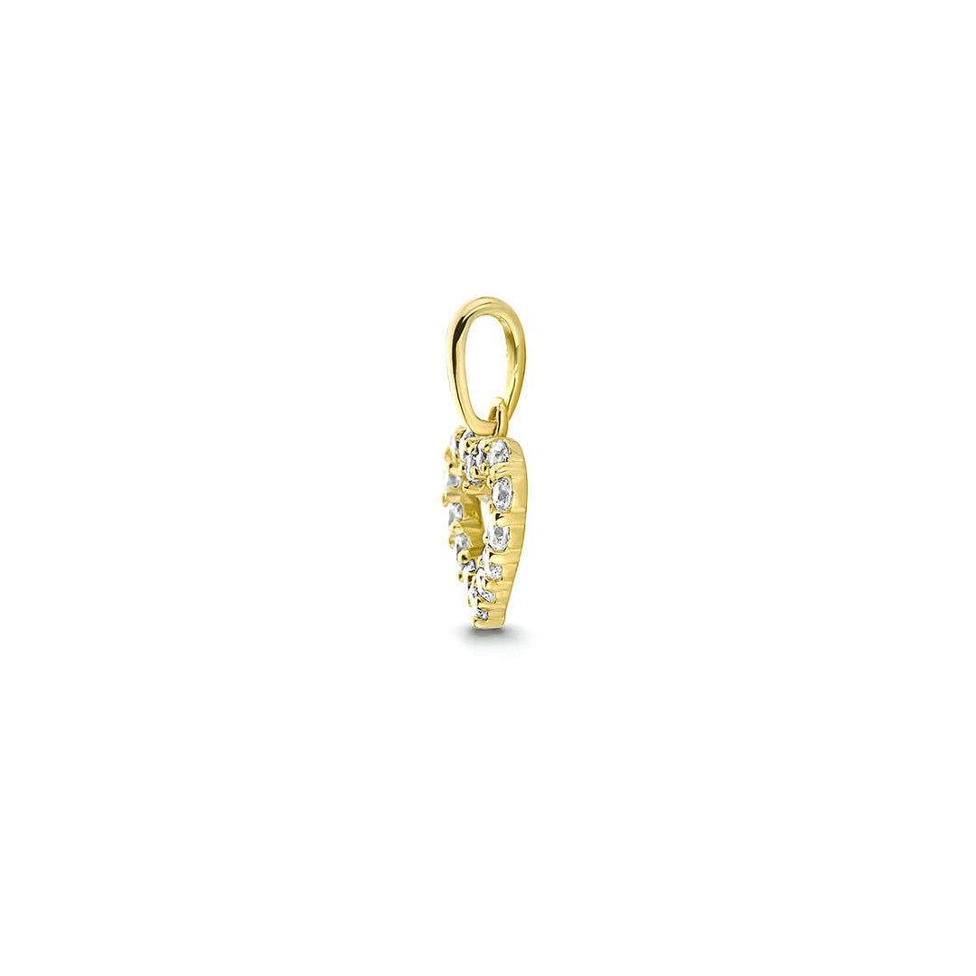 Gouden hanger 9k met hart van zirkonia – Ketting met hartje