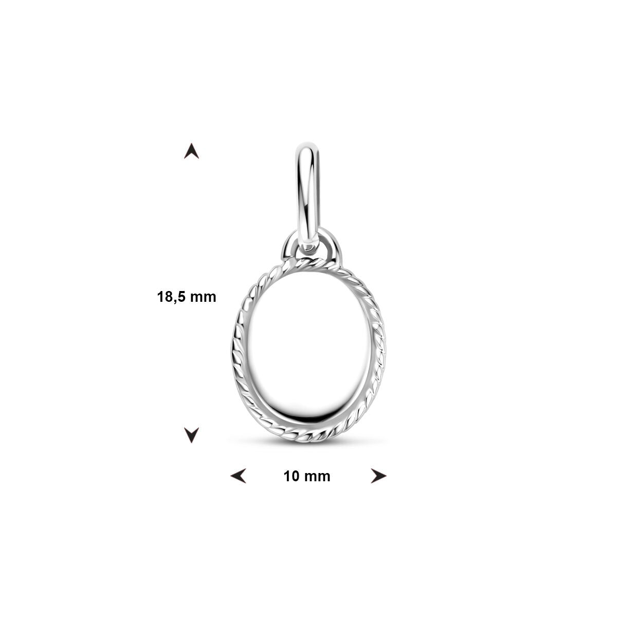Gravuranhänger oval Silber rhodiniert