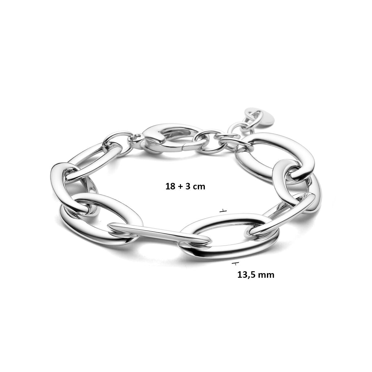 Silbernes Damenarmband – rhodiniertes Ankerglied 13,5 mm