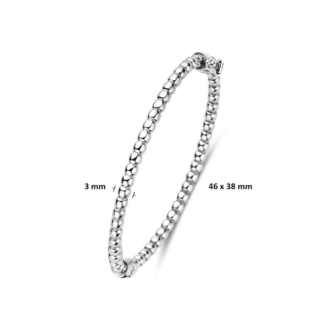 Gerhodineerde 925 zilveren bangle met bolletjes