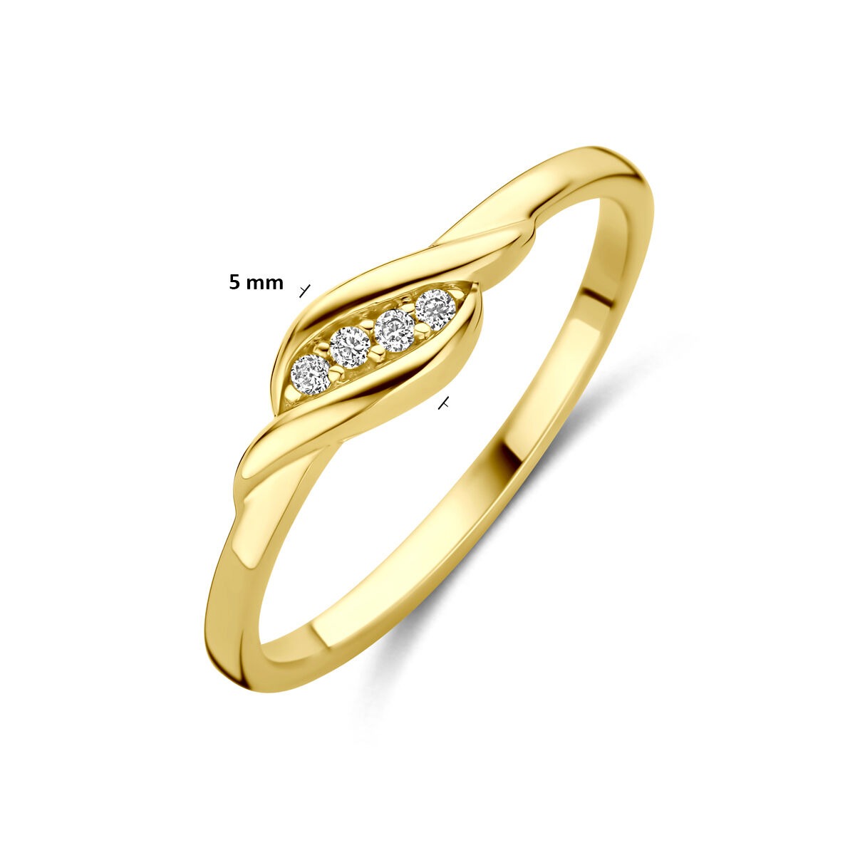 9 Karat Gelbgoldring mit Zirkonia-Entourage