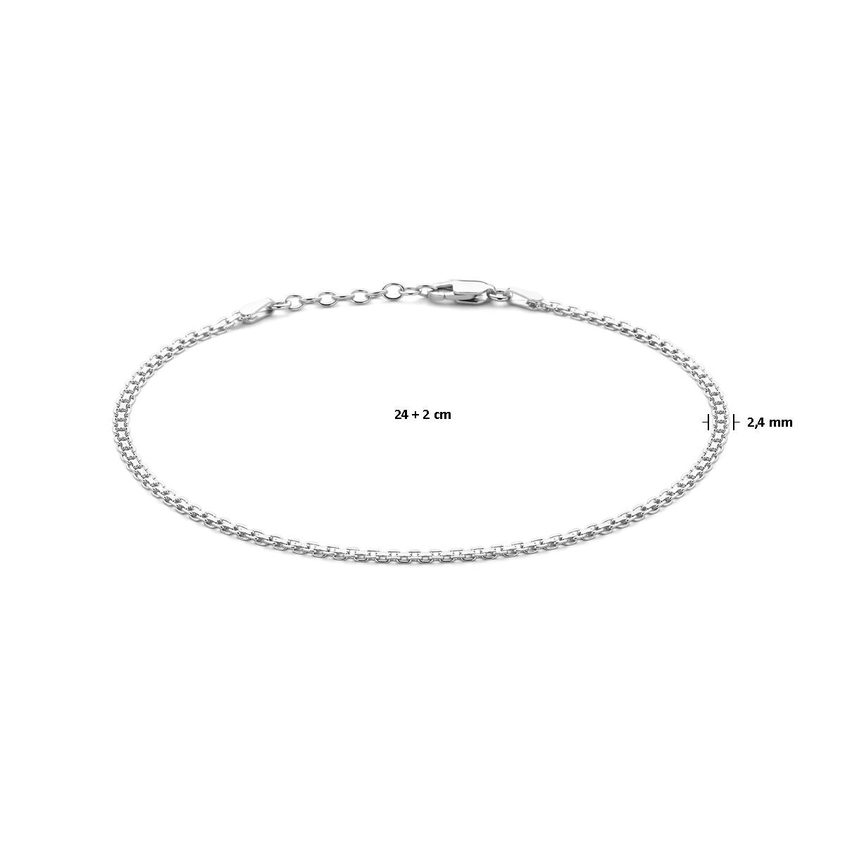 925 Rhodiniertes Silber Fußkettchen Bismarck-Kette