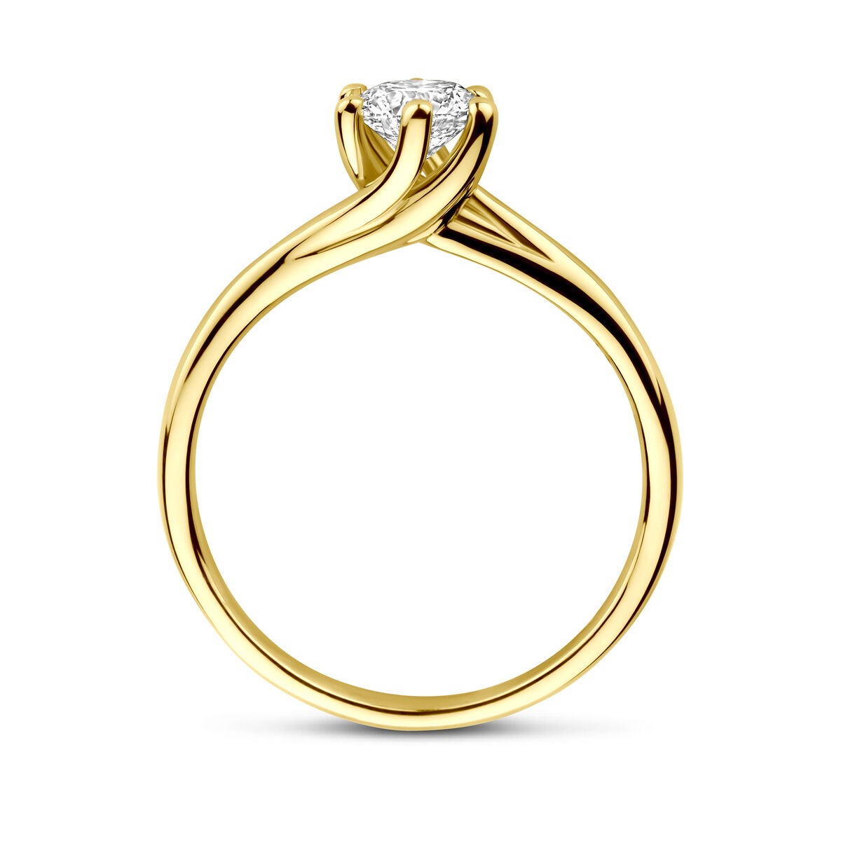14k Gelbgoldring mit einem im Labor gezüchteten Diamanten von 0,50ct