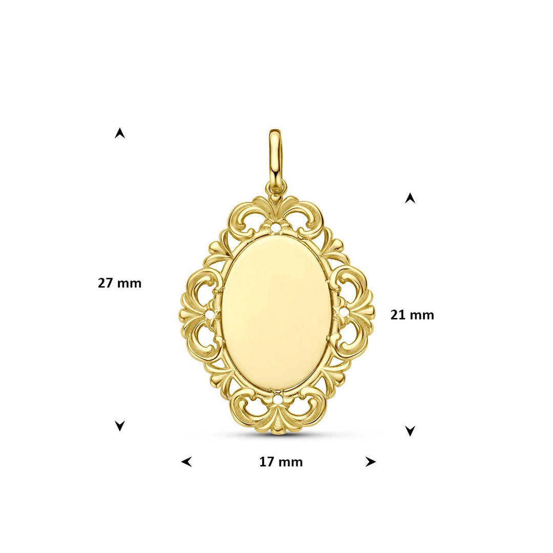 9k Geelgouden graveerhanger