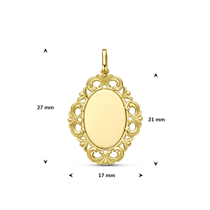 9k Geelgouden graveerhanger
