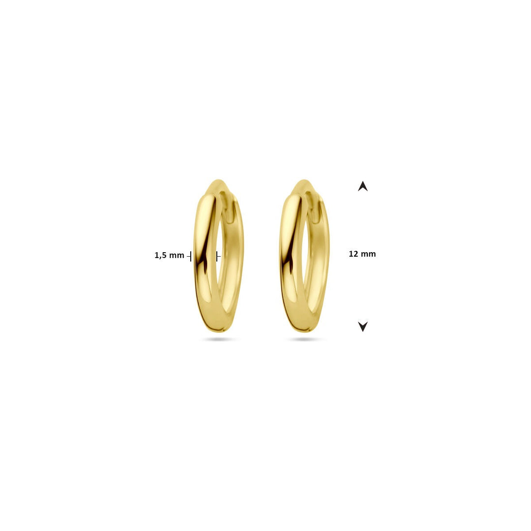 Ohrhänger 1,5 mm halbkreisförmiges Rohr aus 14-karätigem Gelbgold