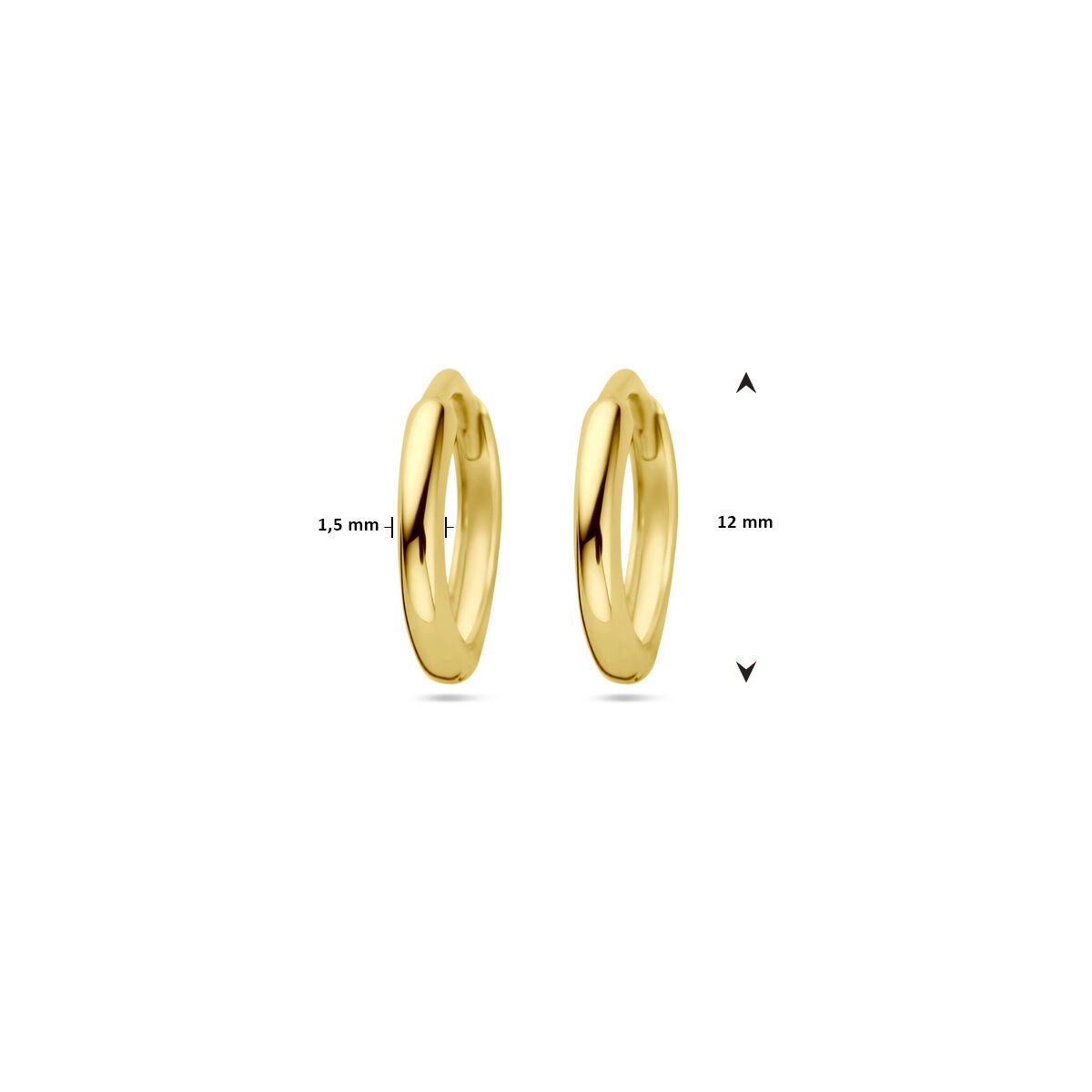 14 Karat Gelbgold Klappcreolen für Kinder – 1,5 mm