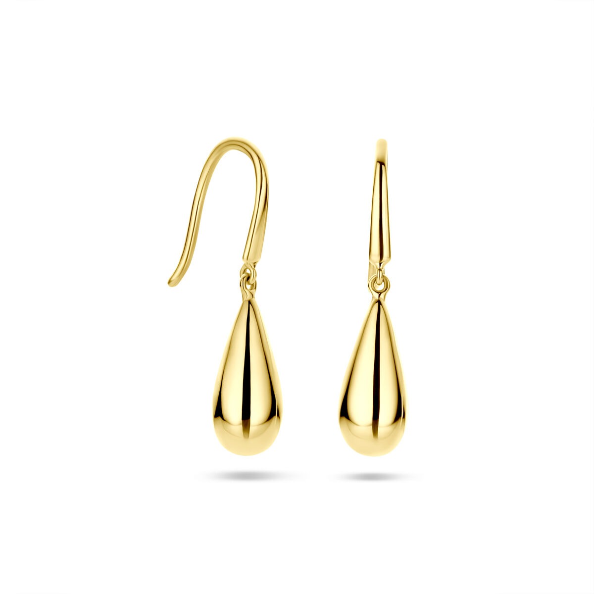 Goldohrringe 14K Tropfenform Damen 14,5 mm