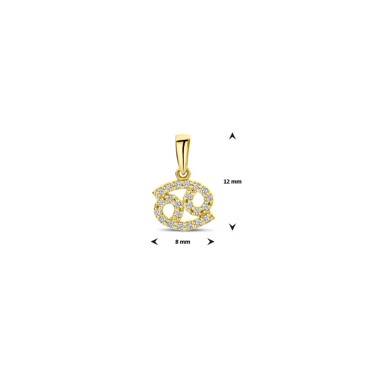 14k Gelbgold Sternzeichen-Anhänger mit Diamant