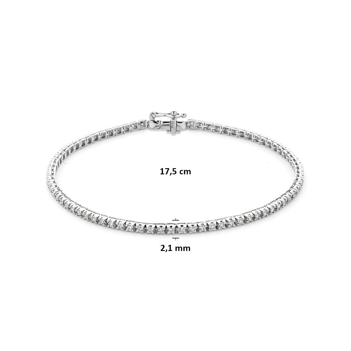 925 Silber Tennisarmband mit im Labor gezüchtetem Diamanten