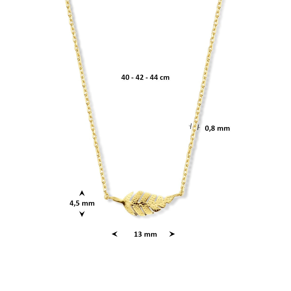 14 Karat Gelbgold Ankerkette mit Federring