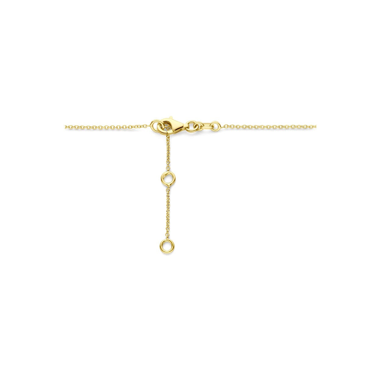 14 Karat Gelbgoldcollier mit Sky Blue und London Blue Topas