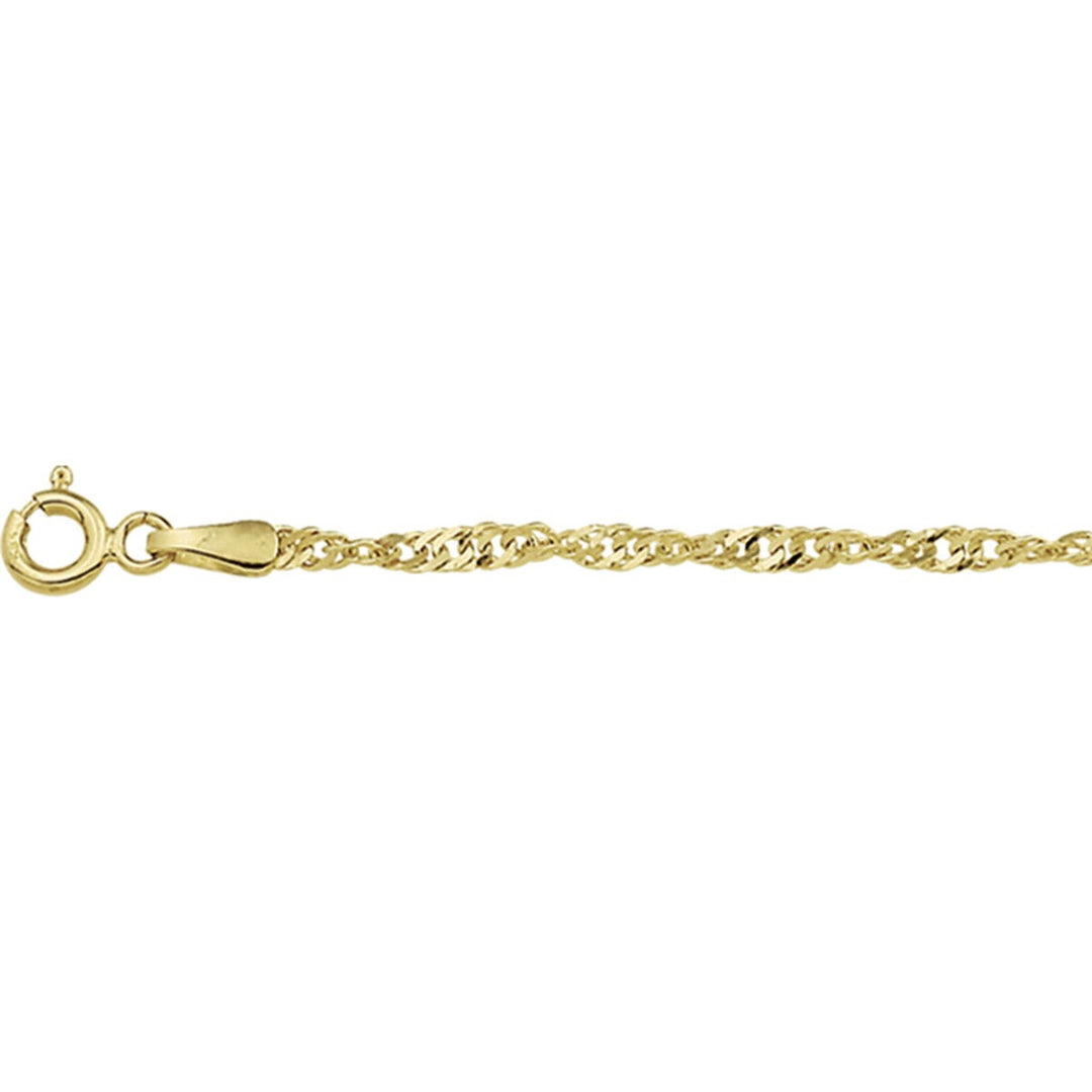 Gouden dames armband 9k met Singapore schakel