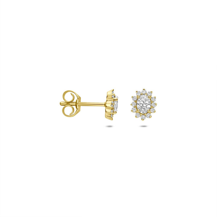 14k Geelgouden oorknoppen met lab grown diamant 0,43 ct