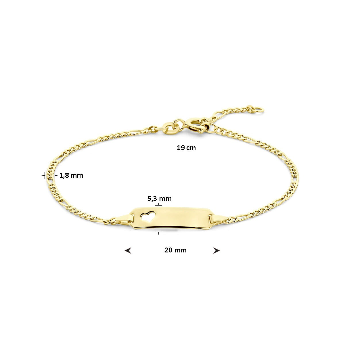 14K Gelbgold Gravurarmband mit Platte