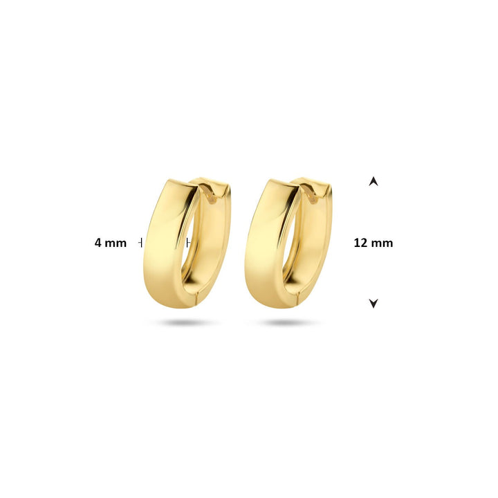 flache Ohrhänger 4,0 mm 14K Gelbgold