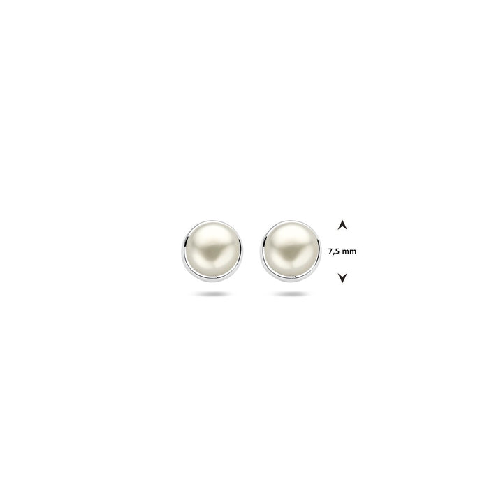 Ohrstecker Perlsilber rhodiniert