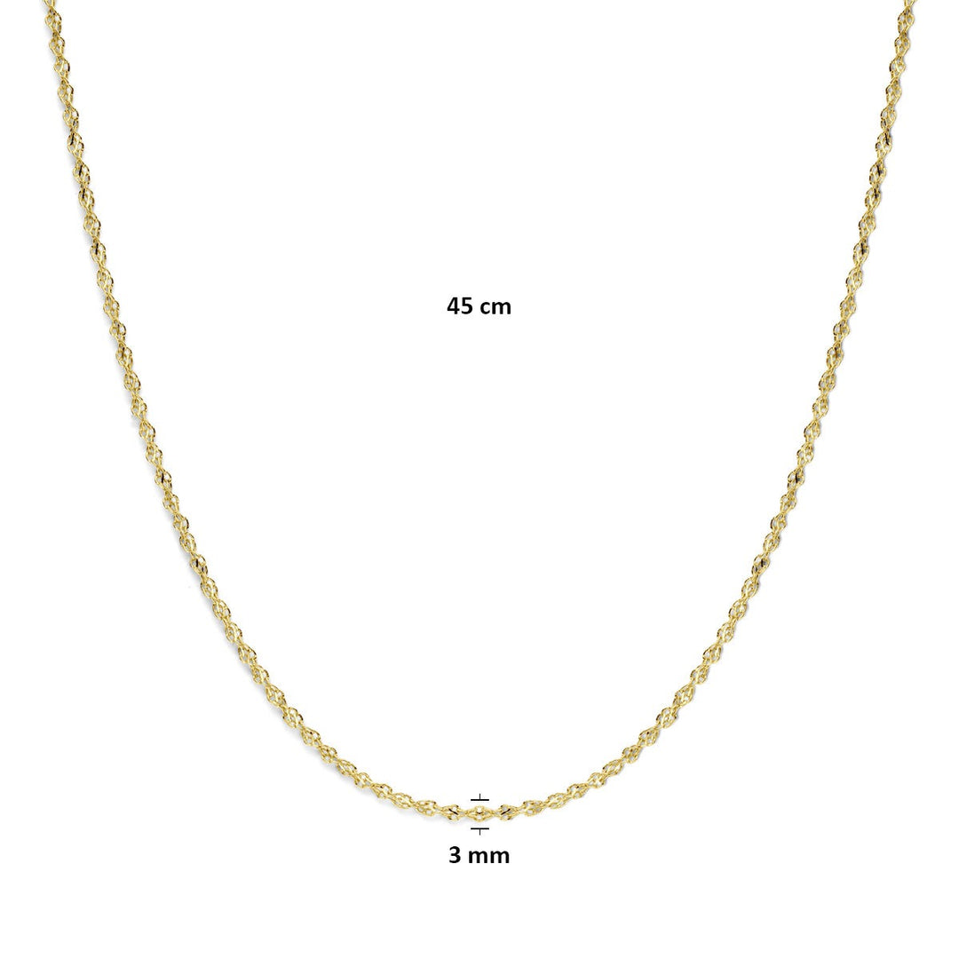 Gouden ketting met zilverkern – 14k geelgoud & 925 zilver