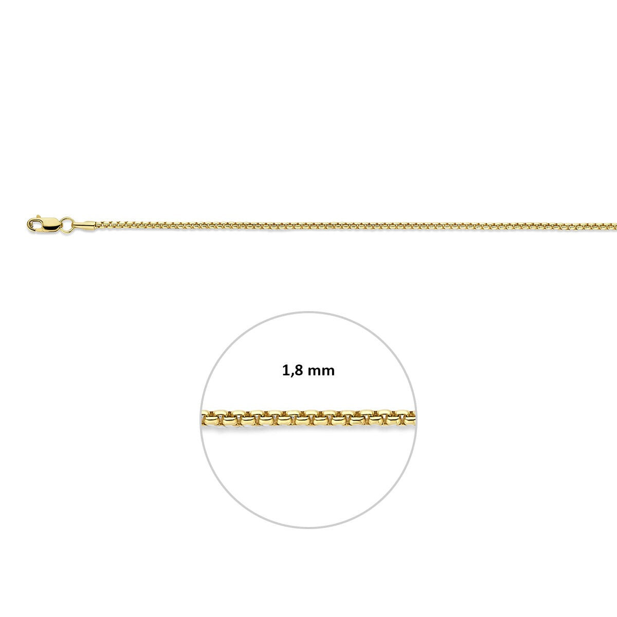 14K Gelbgold Venetianerkette mit Silberkern 45 cm