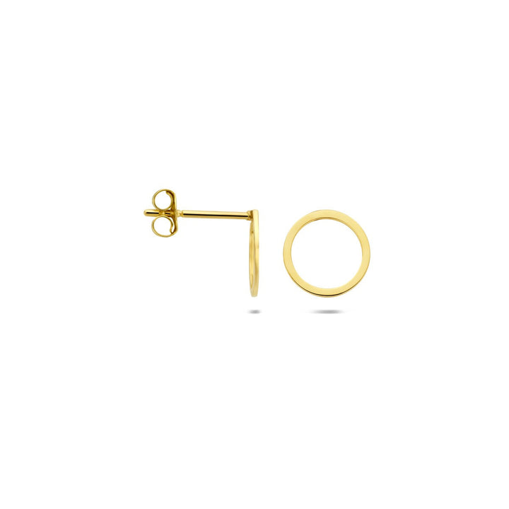 9k Geelgouden Oorknoppen Open Cirkel 8 mm