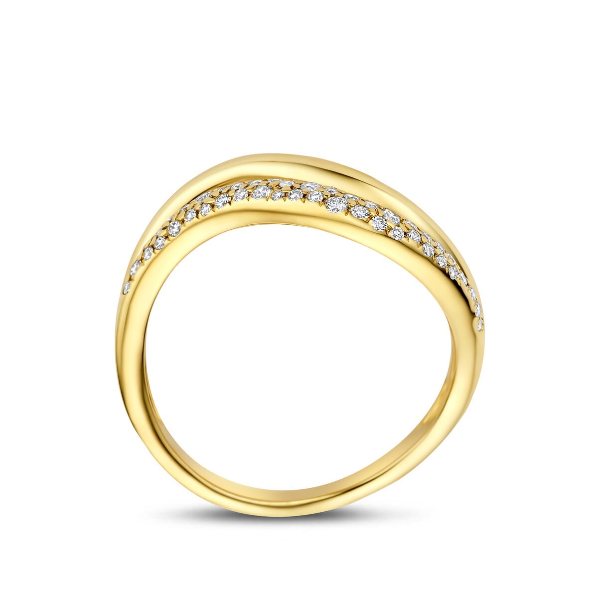 14k Gelbgoldring mit Diamant 0.32ct