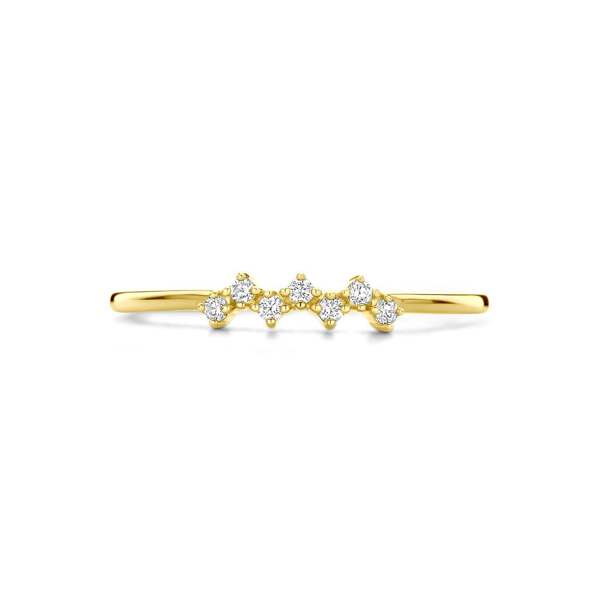 14 Karat Gelbgoldring mit Zirkonia