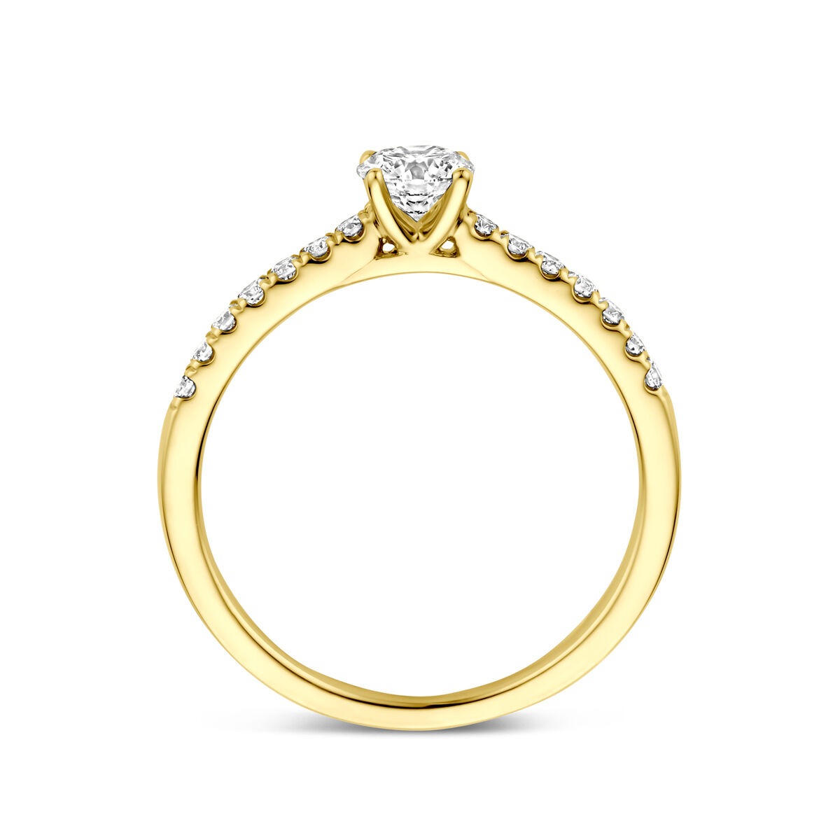 Goldring 14k mit Lab Grown Diamant – Brillantschliff